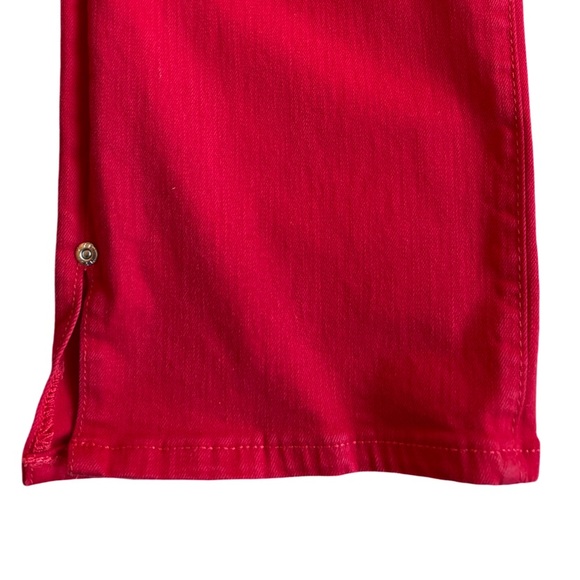 NYDJ Red High-Rise Ankle Jeans 12 Rivet Slit - Picture 3 of 7